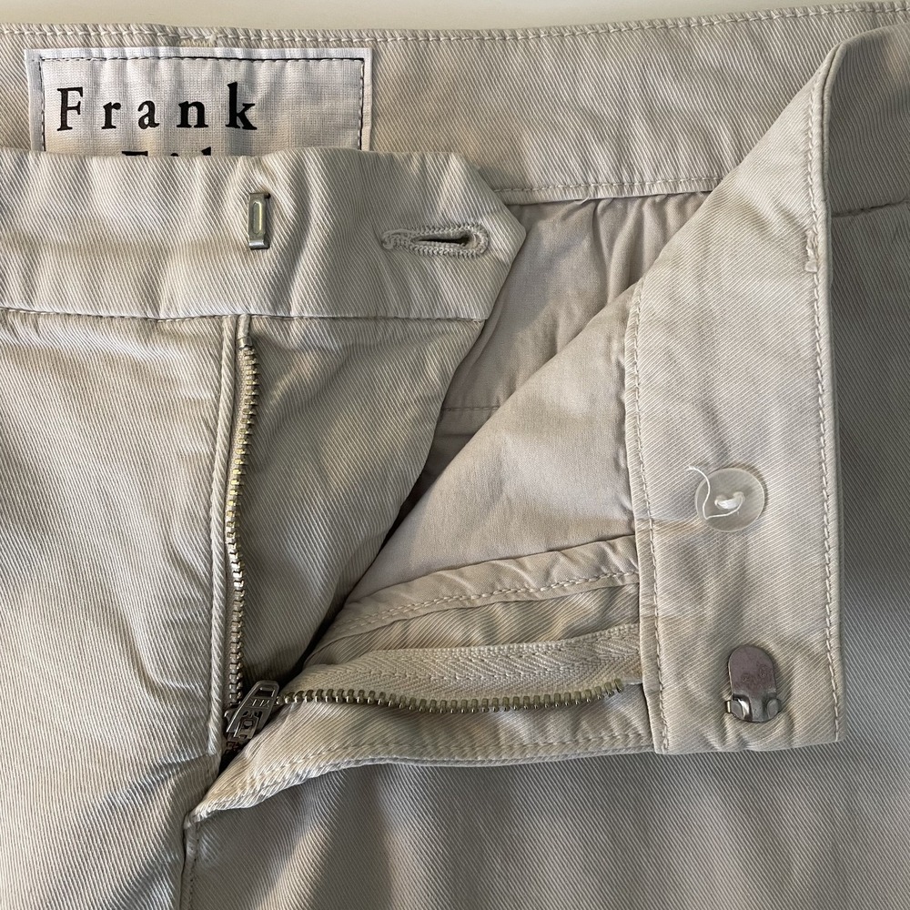 Frank & Eileen Wicklow Cotton Chino Crop Pants Khaki Sz 6 Stretch Raw Hem Casual - Picture 4 of 11